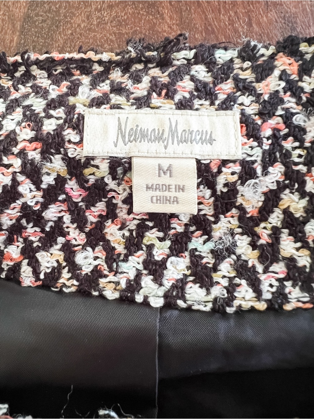 Neiman Marcus Boucle Tweed Jacket Black White M - Picture 3 of 12